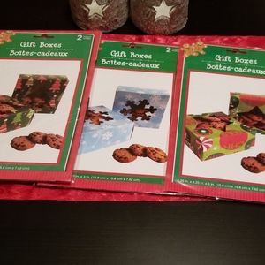 Holiday Christmas Gift Treat Boxes Lot of 3. New